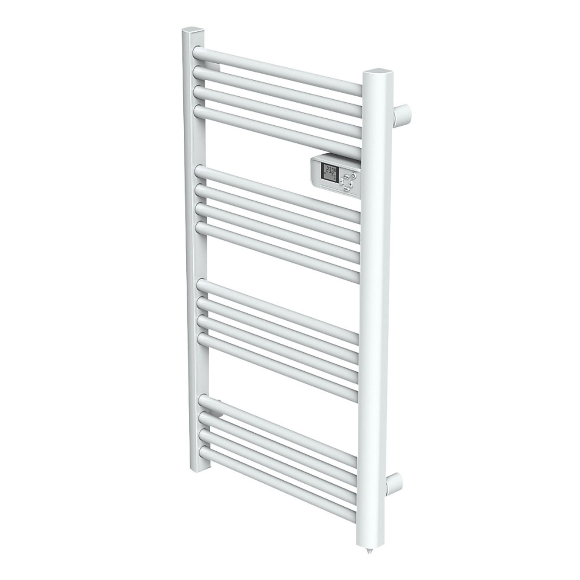 (Tt12) Electric Pre-Filled Towel Radiator 980 X 550Mm White. Electric Towel Radiator With Lcd D... - Image 2 of 2