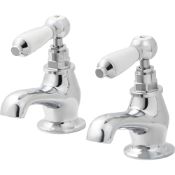 NEW (EX110) Brean Chrome-plated Bath Pillar Tap, Pack of 2. This traditional style chrome bath ...