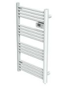 NEW (EX189) Kandor 500W Electric White Towel warmer (H)980mm (W)550mm. This electrical 500W whi...