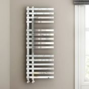 NEW & BOXED 1200x450mm Chrome Designer Towel Radiator -Square Rail RRP £549.99 . RD1200450.We ...