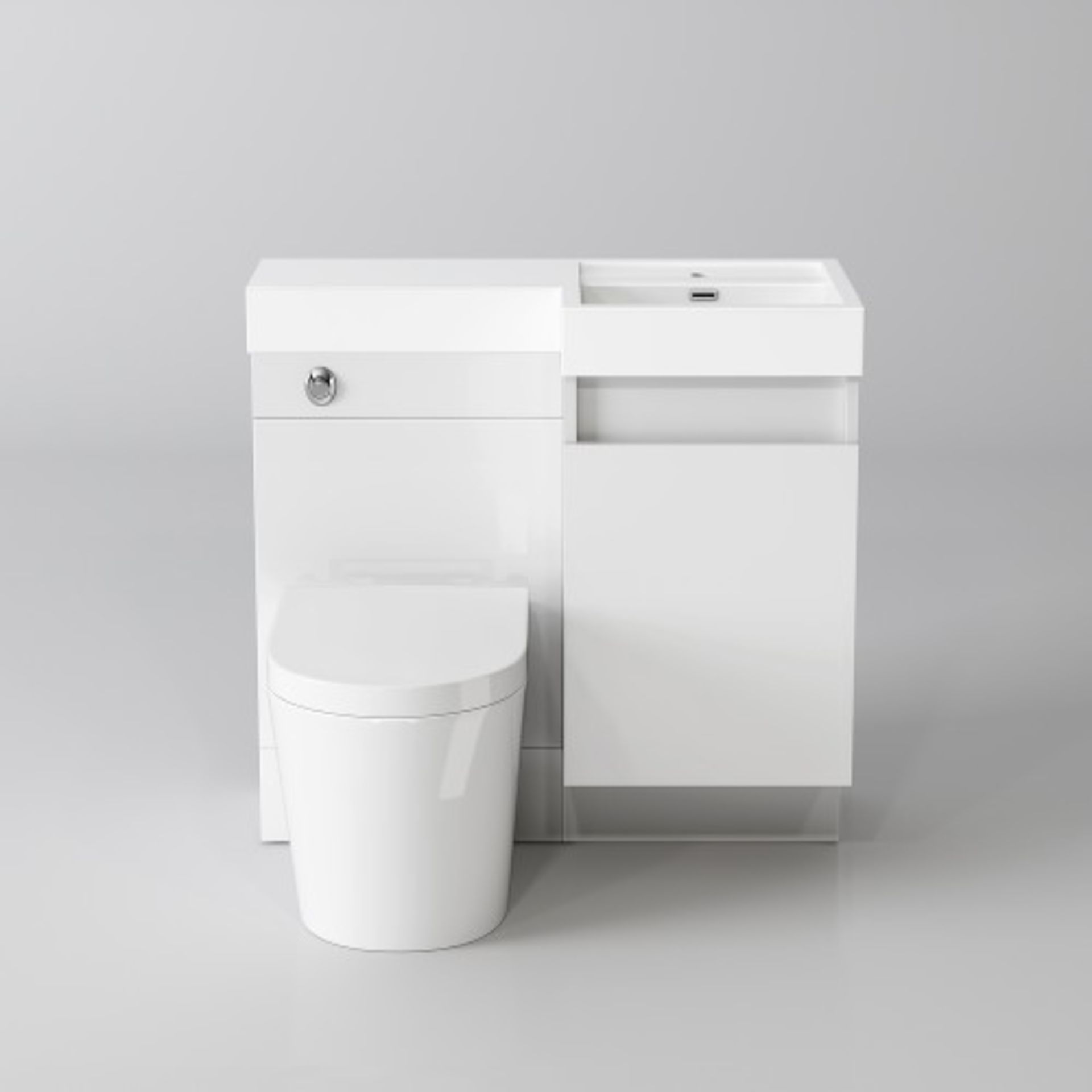 NEW & BOXED 906mm Olympia Gloss White Drawer Vanity Unit - Lyon Pan, Right Hand. Basin, Unit an... - Image 3 of 5