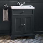 NEW & BOXED 600mm Loxley Charcoal Vanity Unit - Floor Standing. RRP £1,074.99. MF9002. Stunnin...