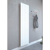 (H3) 1800x470mm ALULITE FLAT ALUMINIUM RADIATOR White. Contemporary aluminium radiator with li...