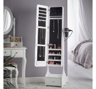 White Illuminating LED Armoire Storage Mirror. 4010233. Illuminating mirror with two LED panels...