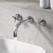 Brand New Austin Crosshead Chrome Wall Mounted Sink Mixer. RRP £169.99.Luxurious sleek Chrome finish