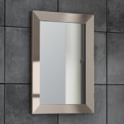 NEW 300x450mm Clover Metallic Nickel Framed Mirror. ML8005.Made from eco friendly recycled pla...