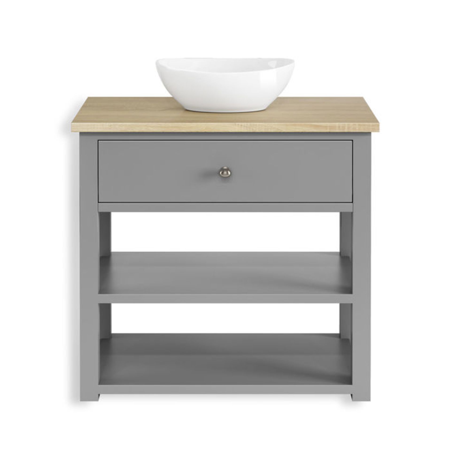 NEW 800mm Sutton Earl Grey Counter Top Vanity Unit - Open Storage. RRP £2,249. MF3000. Sutton ... - Image 5 of 5