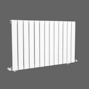 NEW & BOXED 600x980mm GLOSS WHITE SINGLE FLAT PANEL HORIZONTAL RADIATOR. RC216. RRP £359.99. L...