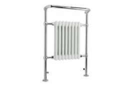 Q152) NEW 952x659mm Large Traditional White Premium Towel Rail Radiator.RRP £499.99.We love th...