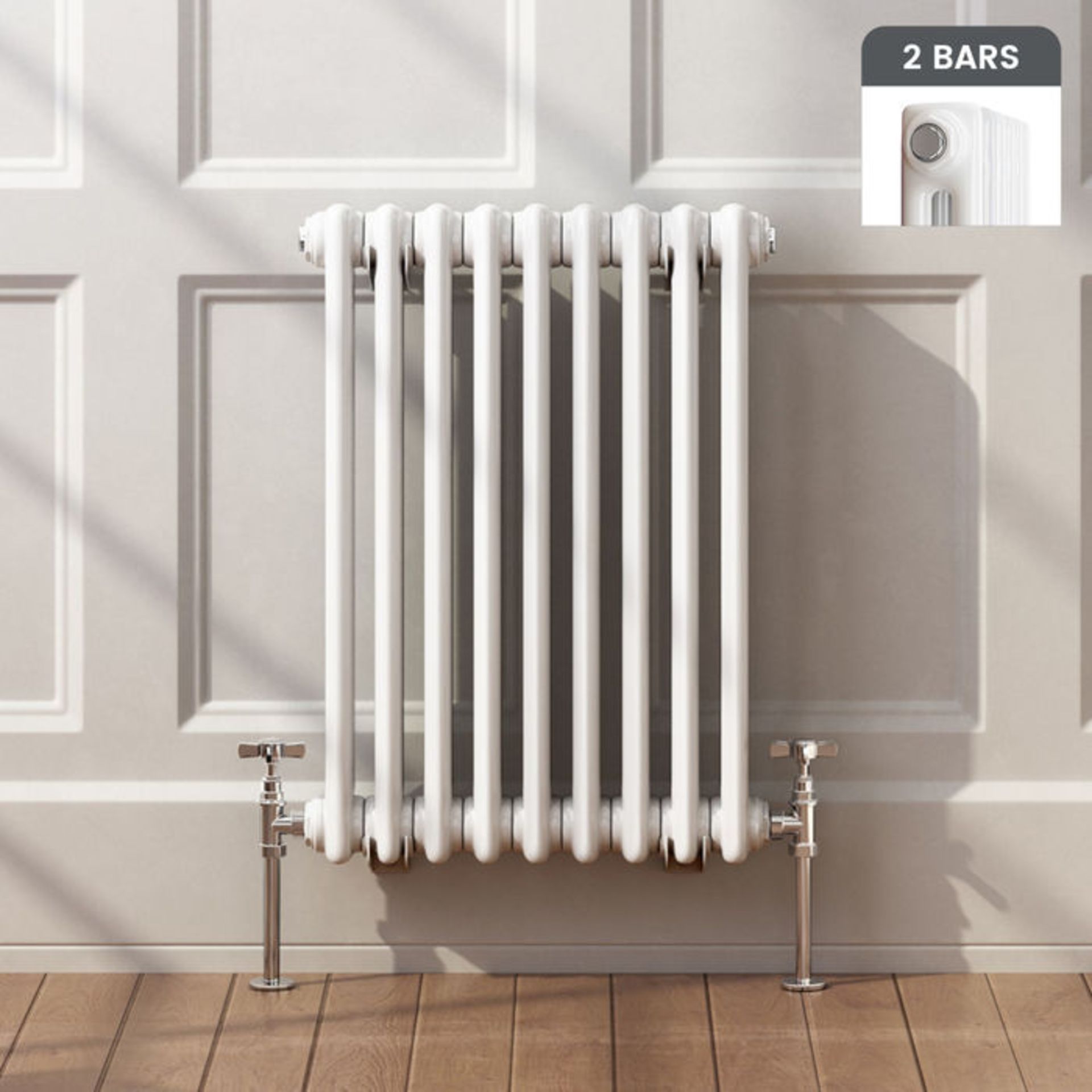 NEW & BOXED 600x420mm White Double Panel Horizontal Colosseum Traditional Radiator. RRP £199.... - Image 3 of 3