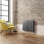 NEW & BOXED 600x832mm ANTHRACITE SINGLE FLAT PANEL HORIZONTAL RADIATOR.RRP £399.99.RC469.Low...