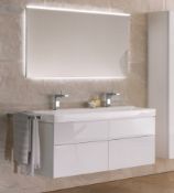 NEW (Q16) Keramag 1174mm Xeno White Laquered High Gloss Vainty Unit. RRP £1,608.99.Comes co...