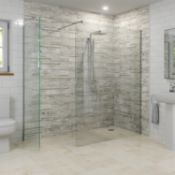 NEW (AA32) 1200mm - 8mm - Designer EasyClean Wetroom Panel+ 800mm Wetroom Side Panel.RRP £789....