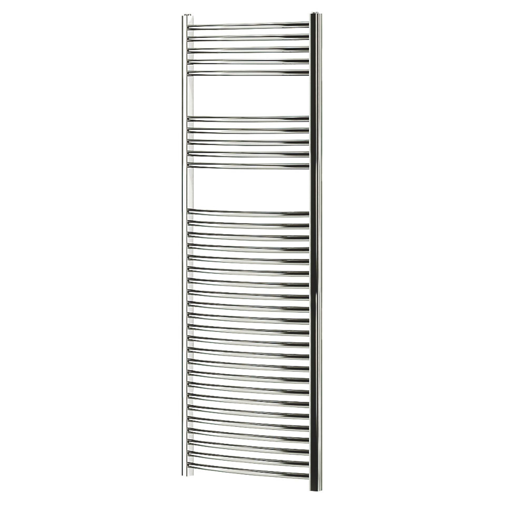 NEW (REF148) CURVED TOWEL RADIATOR 1600 X 600MM CHROME. Curved Chrome-Plated Steel Constructio...