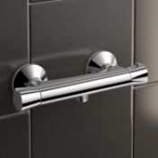 (AB) Modern Chrome Thermostatic Exposed Shower Bar Mixer Brass Diverter Valve. Chrome plated s...