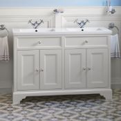 NEW 1200mm Loxley Chalk Double Basin Vanity Unit - Floor Standing. Comes complete with basin. S...