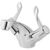 NEW (REF77) Netley 2 lever Chrome-plated Contemporary Basin Mono mixer Tap. This traditional s...
