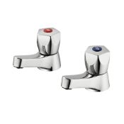 NEW (REF148) ARMITAGE SHANKS SANDRINGHAM 21 BASIN PILLAR BATHROOM TAPS PAIR. Full Turn Operati...