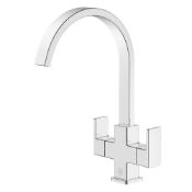 NEW (LL99) "Watersmith Heritage Cubic Dual lever Monobloc Mixer Tap Chrome. Double Lever Operat...