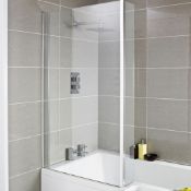 NEW (REF146) 788-808mm Square Fixed Shower Bath Screen. RRP £119.99. A fixed version of our st...