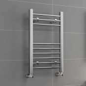 NEW (KL101) 650x400mm Straight Heated Towel Rail Chrome Bathroom Radiator. BTU Rating: 476 Di...