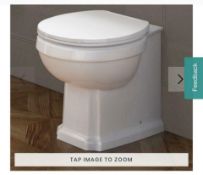 NEW & BOXED Cambridge Traditional Back to Wall Toilet & White Seat. CCG629BWP.Traditional feat...