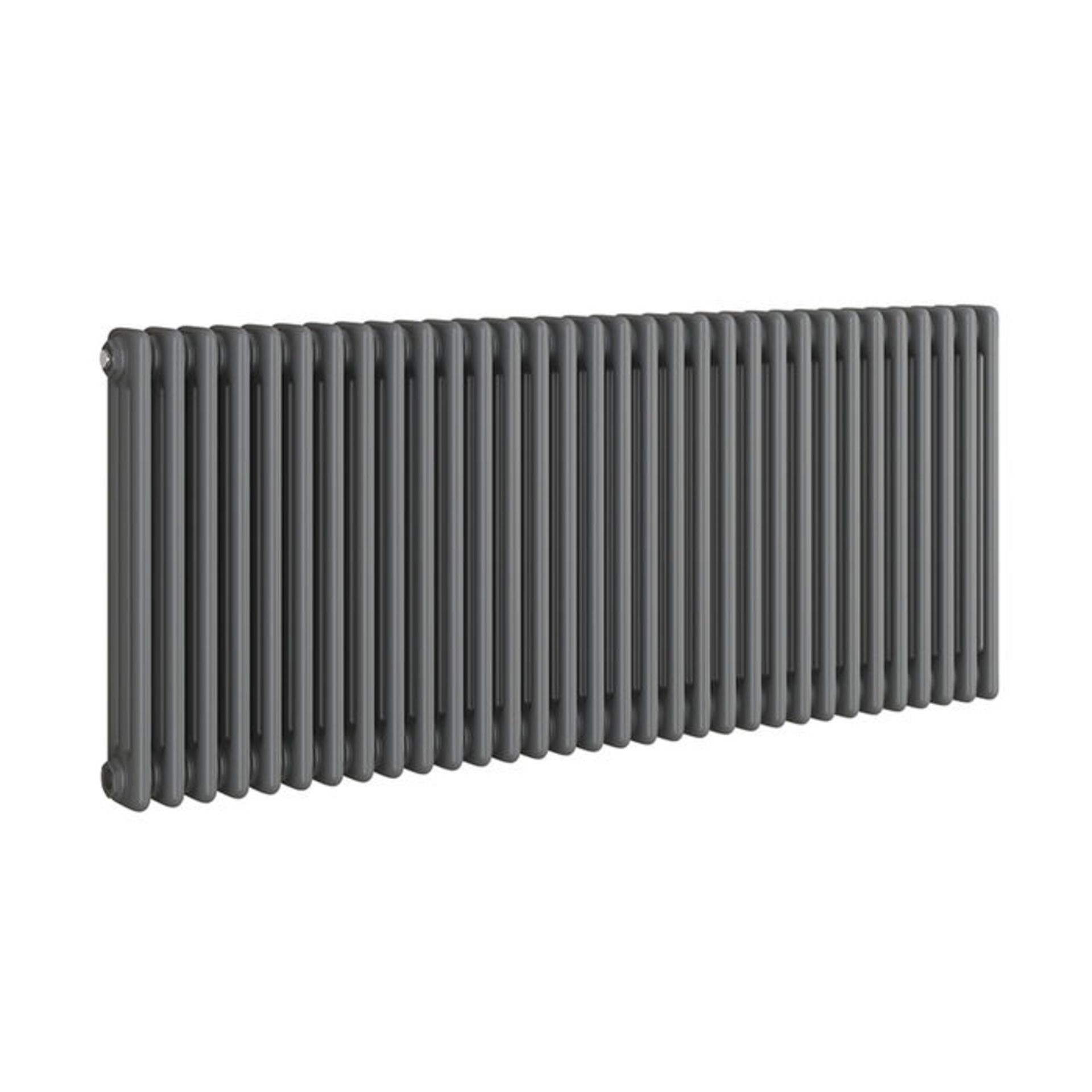 NEW & BOXED 600x1188mm Anthracite Double Panel Horizontal Colosseum Traditional Radiator. RCA56... - Image 3 of 3