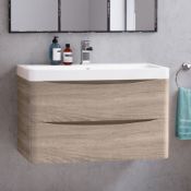 NEW & BOXED 800mm Austin II Light Oak Effect Built In Sink Drawer Unit - Wall Hung. RRP £949.9...