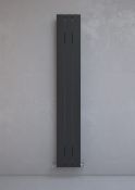 NEW (REF60) 1800x280mm AluLite Textured Black Flat Designer Radiator. RRP £234.00. High qualit...