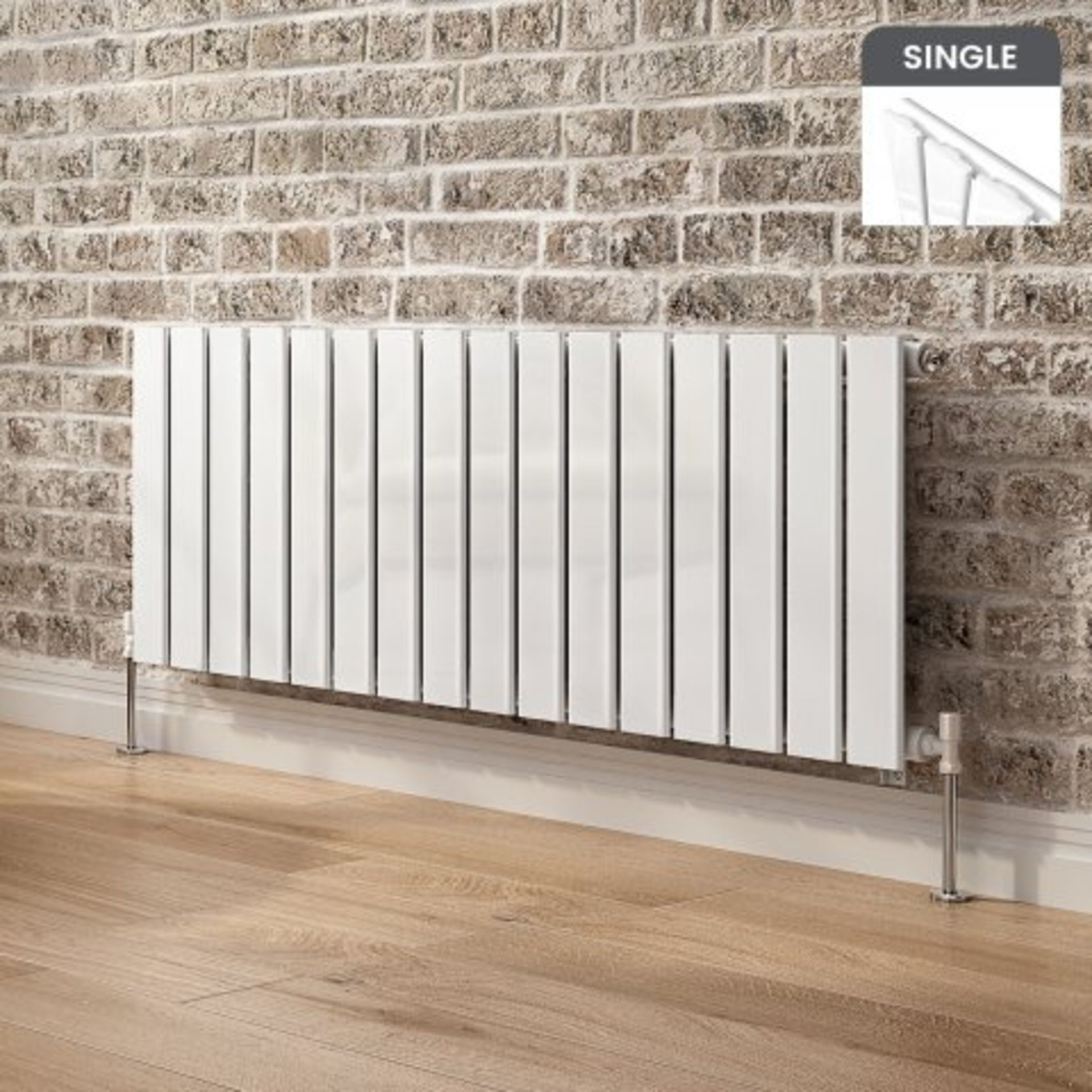 NEW 450x1216mm Gloss White Single Flat Panel Horizontal Radiator. RC498.£349.98 Our entire ra...