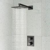 (QP103) Black Nickel Shower Head & Mixer Valve. RRP £399.99.Thermostatic for complete control...