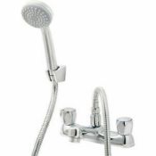 NEW (Q107) Calp Chrome-plated Bath Shower mixer Tap with shower head. This traditional style c...