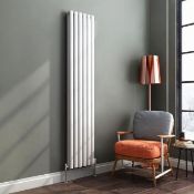 NEW (REF389) 1600x480mm Gloss White Single Oval Tube Vertical Radiator. RRP £359.99.Made from...