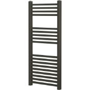 (FC1004) 974x450mm Straight Heated Anthracite Towel Radiator. Standard towel rail with a flat ...