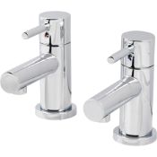 NEW (REF250) Lazu Basin Pillar Tap. This contemporary style chrome basin tap from the Lazu col...