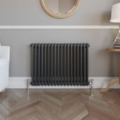 NEW & BOXED 600x828mm Anthracite Double Panel Horizontal Colosseum Traditional Radiator. RRP ?...