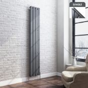 NEW (CP21) 1800x300mm Anthracite Single Flat Panel Vertical Radiator. RRP £196.99. Made with ...