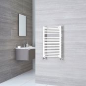 (TT84) 900x500mm Premium White Flat Heated Towel Rail. RRP £159.99.Keep your bathroom feeling...