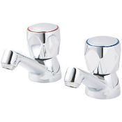 NEW (AQ14) CALP BASIN PILLAR TAPS. 1/4 Turn Suitable for High & Low Pressure Systems Chrome Was...