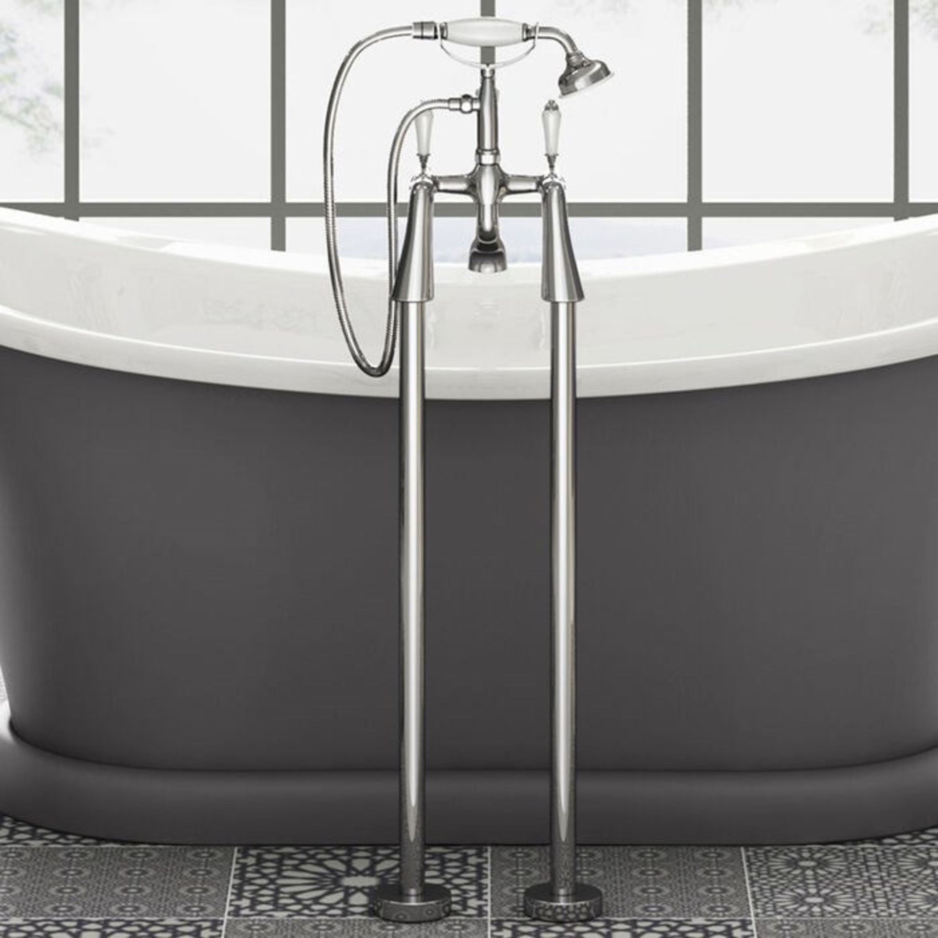 NEW (LX28) Freestanding Traditional Regal Stand Pipe Bath Shower Taps. Freestandi... - Image 2 of 4