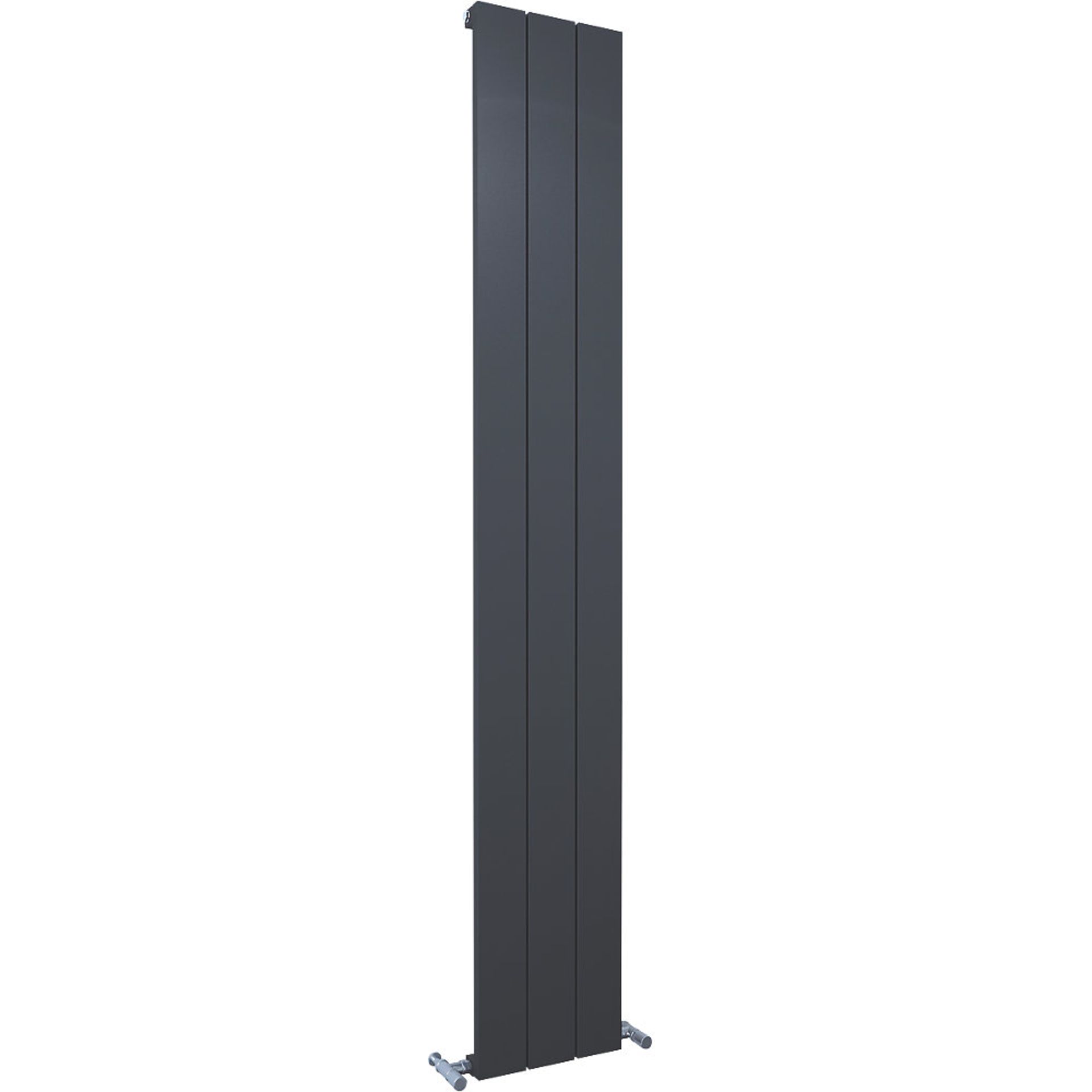 NEW (D34) 1800x280mm KUDOX ALULITE FLAT ALUMINIUM RADIATOR 1800 X 280MM BLACK. Contemporary alu... - Image 2 of 3