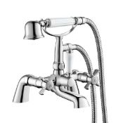 NEW (E127) Loxley Bath Mixer Tap with Hand Held.Anti-Corrosive Chrome Plated Solid Brass Minim...