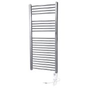 NEW (D293) 1100x500mm FLOMASTA FLAT THERMOSTATIC TOWEL RADIATOR 1100 X 500MM. Electrical insta...