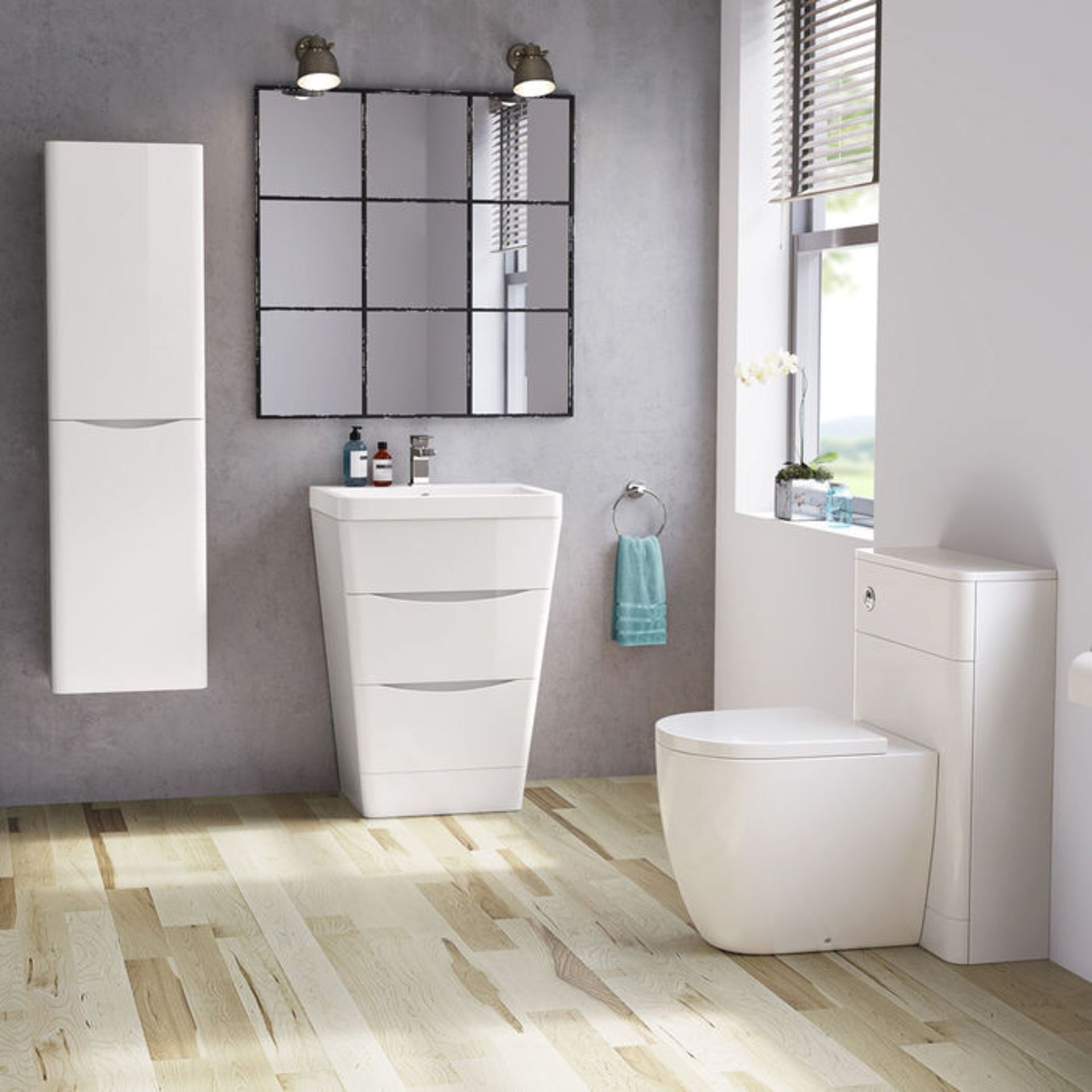 NEW & BOXED 600mm Austin II Gloss White Built In Basin Drawer Unit - Floor Standing. RRP £799... - Image 2 of 3