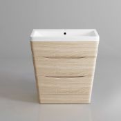 NEW & BOXED 800mm Austin II Light Oak Effect Built In Sink Drawer Unit - Floor Standing. RRP ?...