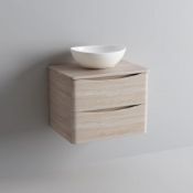 NEW & BOXED 600mm Austin II Light Oak Effect Countertop Unit and Basin Drawer Unit - Wall Hung....