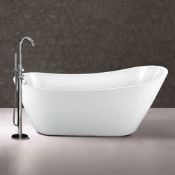 NEW (E5) 1700x800mm Freestanding Modern Slipper Bath. Single Ended. RRP £3,499. This Freestand...