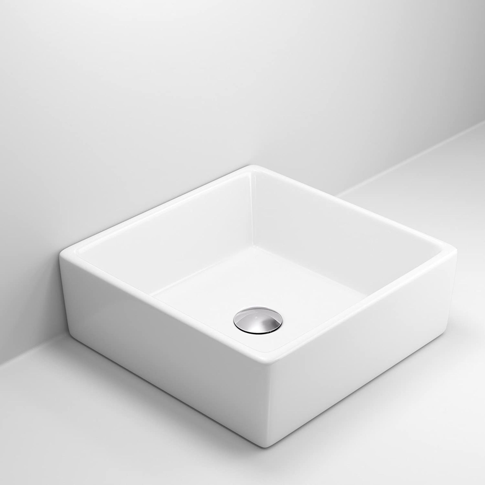 NEW (NS116) Modern Square Ceramic Cloakroom Basin Countertop Bathroom Sink. Made from White Vit... - Image 2 of 2