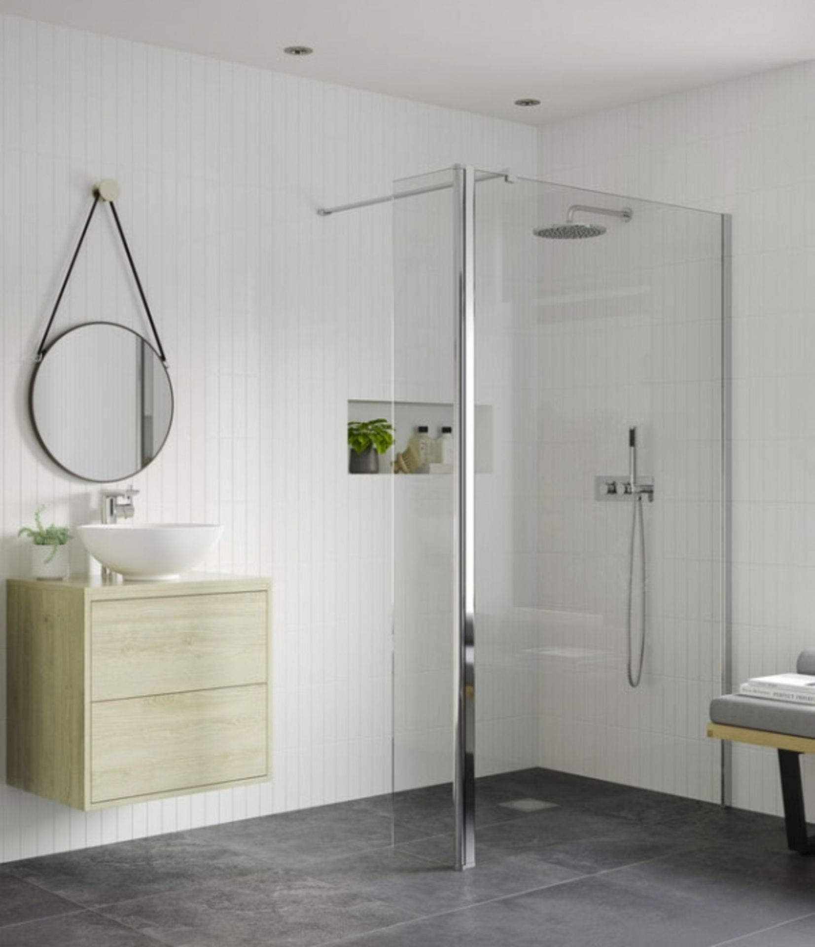 NEW (E163) 1000x300mm - 8mm - Premium EasyClean Wetroom and rotatable panel.Rrp £499.99.8mm Ea...