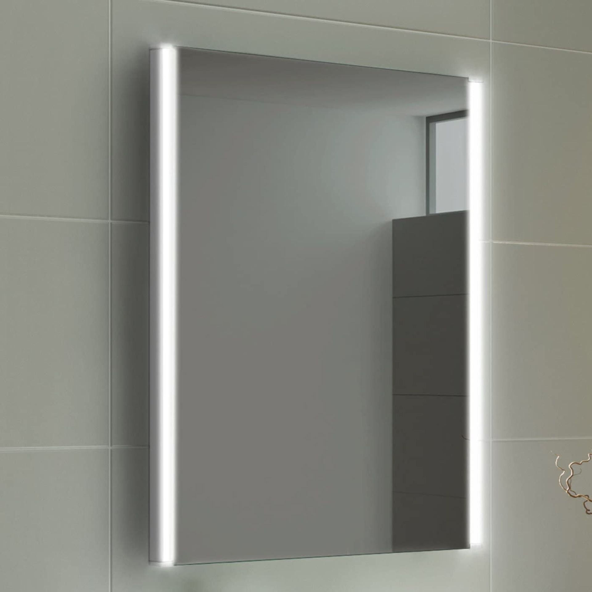 NEW 500 x 700 mm Modern Illuminated Battery LED Light Bathroom Mirror. MC158. Ready to hang - ...